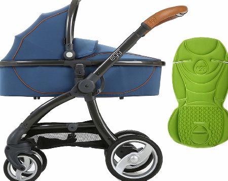 egg Pram Gunmetal/Petrol Blue With Key Lime Seat