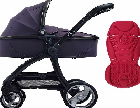 egg Pram Gunmetal/Storm Grey With Chilli Red