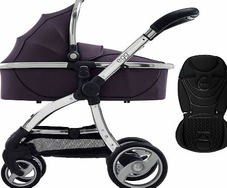 egg Pram Mirror/Storm Grey With Jet Black Seat