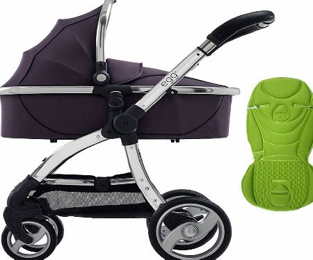 egg Pram Mirror/Storm Grey With Key Lime Seat