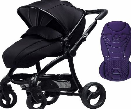 egg Stroller Black/Gotham Black With Deep Purple