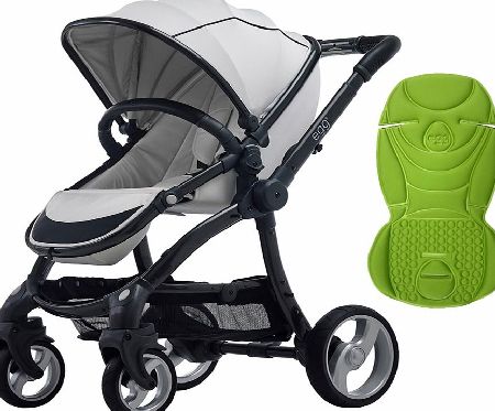 egg Stroller Gunmetal/Arctic White With Key Lime