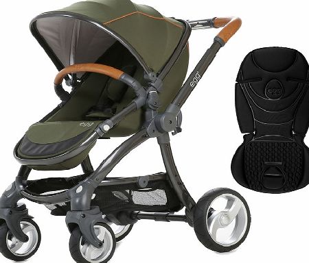 egg Stroller Gunmetal/Forest Green With Jet