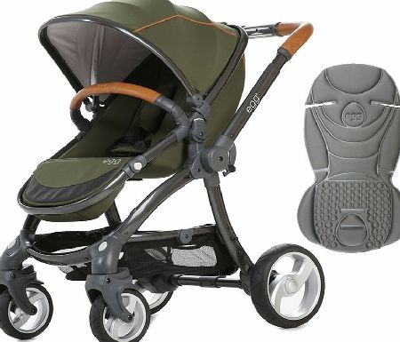 egg Stroller Gunmetal/Forest Green With Steel