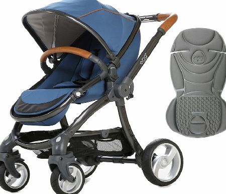 egg Stroller Gunmetal/Petrol Blue With Steel