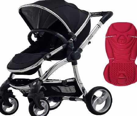 egg Stroller Mirror/Gotham Black With Chilli Red