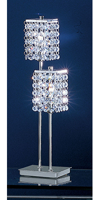 Pyton Modern Chrome And Crystal Table Lamp