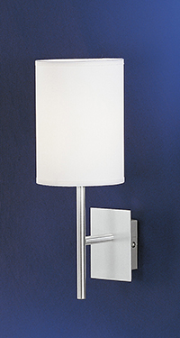 Sendo Modern Aluminium Wall Light With A White Fabric Shade