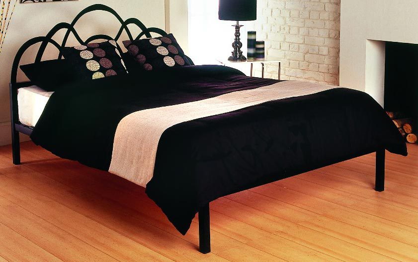 Elan Apollo Black Metal Bedstead, King Size,