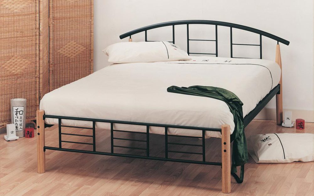 Elan Neon Wooden Metal Bedstead, Double, Regatta