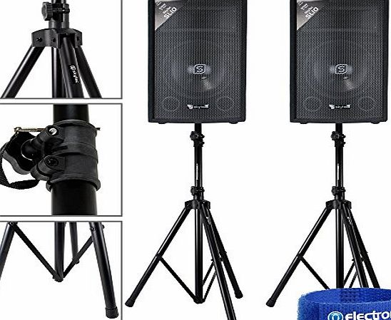 Electromarket 2x Skytec 10`` Passive Speakers PA DJ Disco Party Pub Bar Stands 1000W