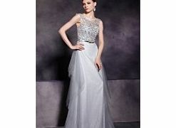 Elegant Scoop Sleeveless Stretch satin Evening