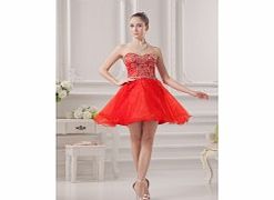 Elegant Strapless Sweetheart Organza Satin