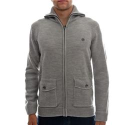 Grady Zip Thru Knit - Grey Heather