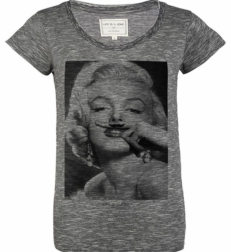 Ladies Dark Grey Marl Marilyn Monroe Moustache