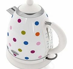 Elgento E448WP Steel Jug Kettle White Polka