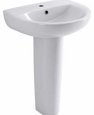 Eliana Cedar 1 Tap Hole Basin and Full Pedestal