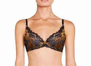 Elle Macpherson Oasis black and gold contour plunge bra