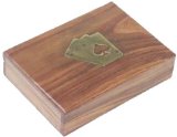 Elysium Enterprises Playing cards box,brass inlaid,2packs cards