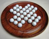 Solitaire. Solid Shisham Wood. Attractive White Balls. 30cm