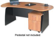 Managers Desk with Black Trim W1800xD1000xH750mm Walnut