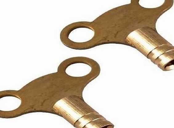 eMarkooz 2 X SOLID BRASS RADIATOR BLEED KEYS - PLUMBING TOOL KEY