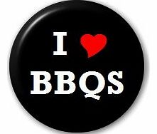 Emblems-Gifts i love bbqs (Heart)`` 25mm Pin Lapel Button Badge