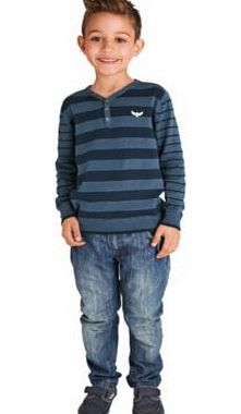 Emma Bunton Boys Striped Y Neck Jumper - 2-3