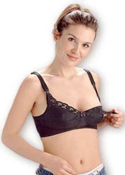 Cotton drop cup nursing bra with lace