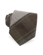 Brown Plaid Wool and Silk Tie