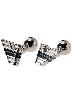 Emporio Armani Jewellery Emporio Armani Gents Steel Logo Cufflinks