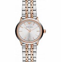 Emporio Armani Ladies Alpha Silver and Rose Gold