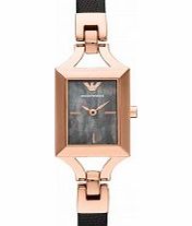 Emporio Armani Ladies Chiara Black and Rose Gold