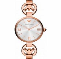 Emporio Armani Ladies Gianni T-Bar Rose Gold Watch