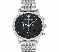 Emporio Armani Mens Beta Black Silver