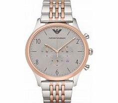 Emporio Armani Mens Beta Steel and Rose Gold