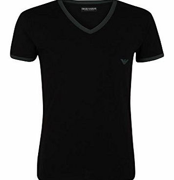 Mens Contrast V T Shirt Short Sleeves Slim Fit Top Clothing New