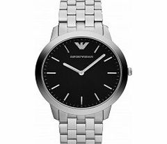 Emporio Armani Mens Dino Black and Silver Watch