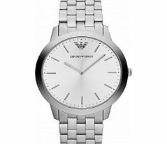 Emporio Armani Mens Dino Cream and Silver Watch