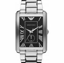 Emporio Armani Mens Marco Black Silver Watch