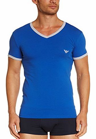 Emporio Armani Mens MENS KNIT T-SHIRT Plain Vest Vest, Blue (Bluette), X-Large