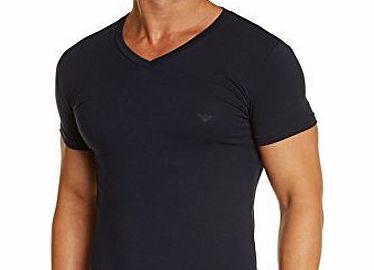 Emporio Armani Mens MENS KNIT T-SHIRT Plain Vest Vest, Blue (Marine), Small