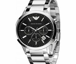 Emporio Armani Mens Renato Black Silver