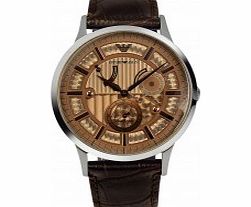 Emporio Armani Mens Renato Meccanico Brown