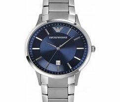 Emporio Armani Mens Renato Silver Steel Watch