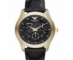 Emporio Armani Mens Valente Meccanico Gold Black