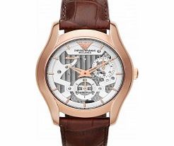 Emporio Armani Mens Valente Meccanico Rose Brown