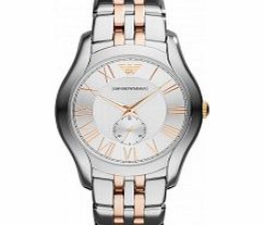 Emporio Armani Mens Valente Silver and Rose Gold