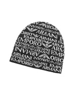 Reversible Black and White Signature Knit Skull Cap