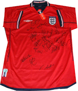 England fully signed under 21 shirt